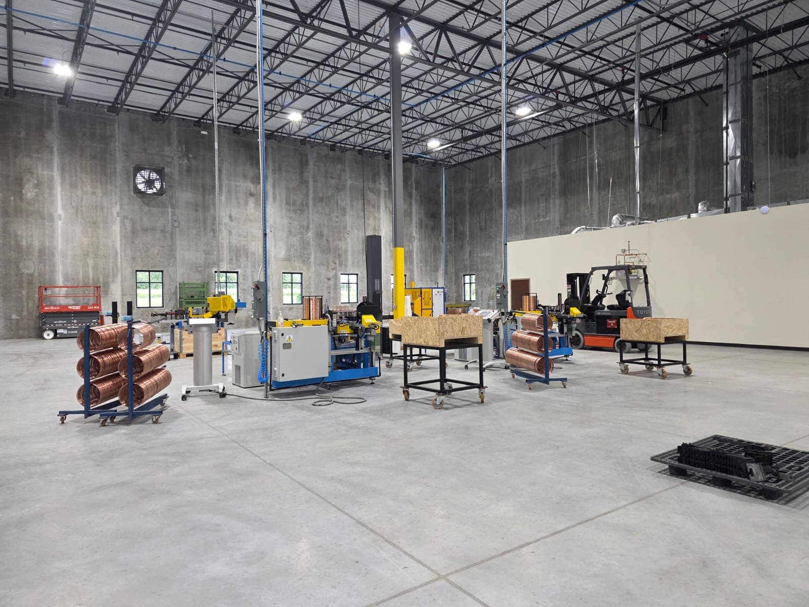 Area produttiva dello stabilimento New Spool USA